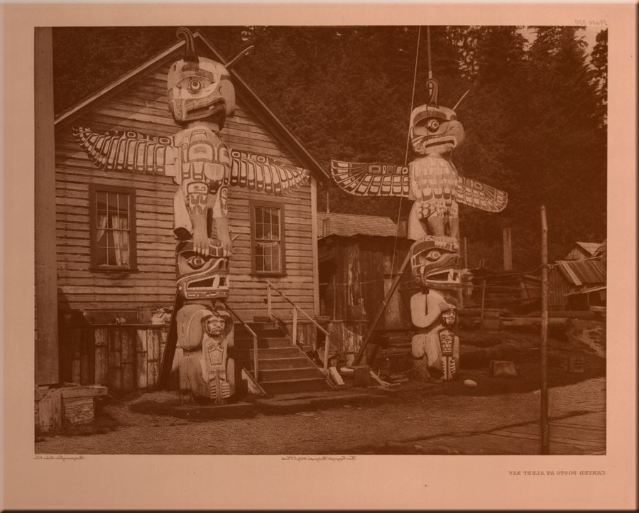 Carved Posts at Alert Bay